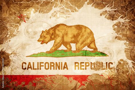 Vintage california flag Stock Illustration | Adobe Stock