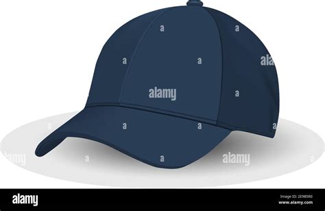 Blue Baseball Cap, Sport Hat Vector Template. Front View Uniform Blank. Modern Casual Textile ...