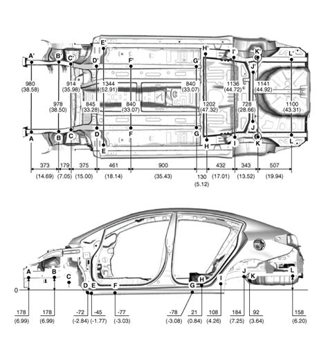 Kia Forte: Under Body - 4Door - Body Dimensions - Body (Interior and Exterior) - Kia Forte TD ...