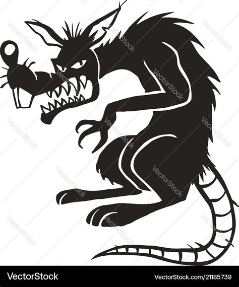 Evil black rat cartoon Royalty Free Vector Image