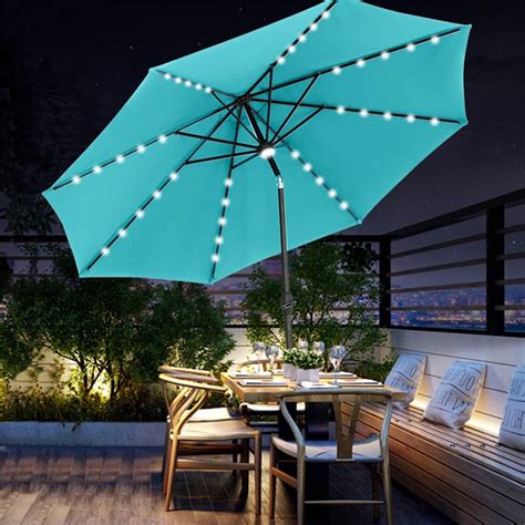 Buy Sunoutife 10FT Patio Umbrella with 40 Solar LED Lights, Large Outdoor Table Umbrella with ...
