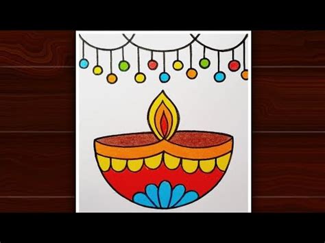 Happy Diwali Card Drawing || Diya Drawing || Diwali Special Drawing ...