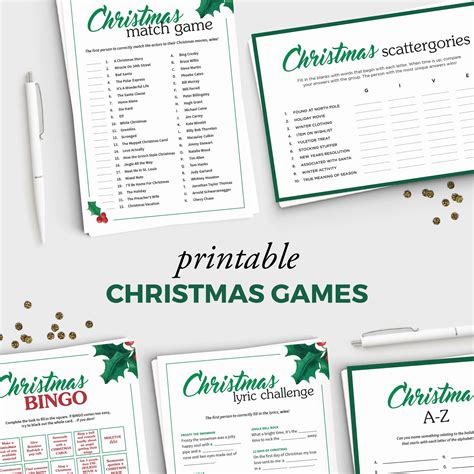 5 Fun Holiday Party Games for Adults Printable Christmas Games Bundle ...