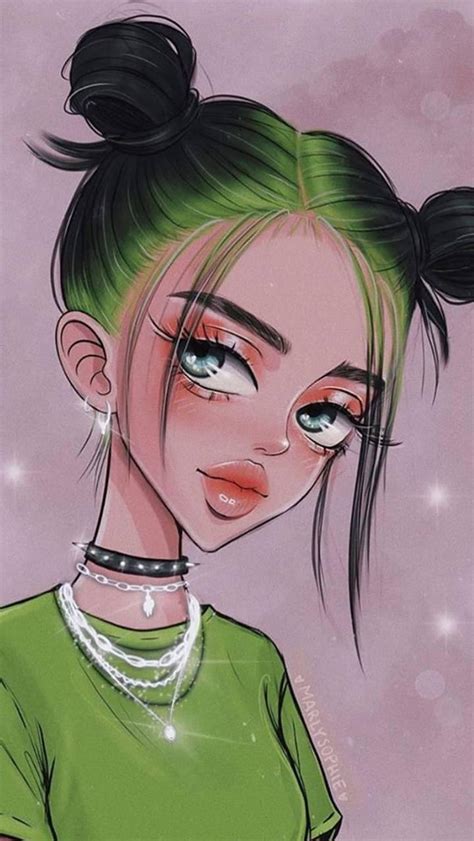 Billie Eilish Anime Drawing HD phone wallpaper | Pxfuel