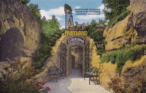 Fairyland Caverns is high outcropping atop on east face of Lookout Mountain in Georgia located ...