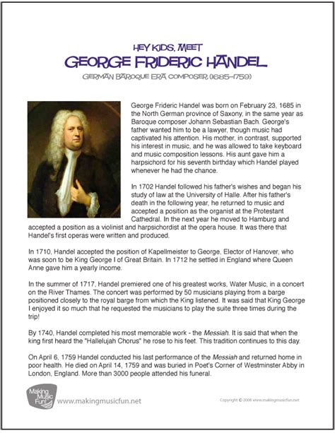 George Frideric Handel | Free Famous Composer Biography