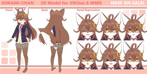 [VRChat][MMD] Ookami-chan the Wolf Girl Avatar by asdfg21 on DeviantArt