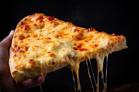 Premium AI Image | Slice of cheese pizza being held