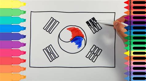 How To Draw Korean Flag This is a list of flags used by south korea north korea and their ...