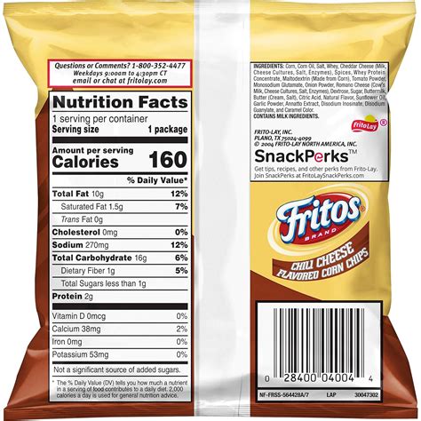 Fritos Nutrition Facts Small Bag | Besto Blog