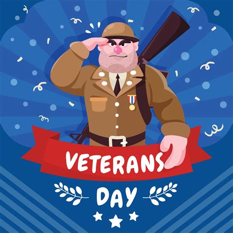 Veteran Day With Cute Cartoon Veteran Character 3304520 Vector Art at Vecteezy