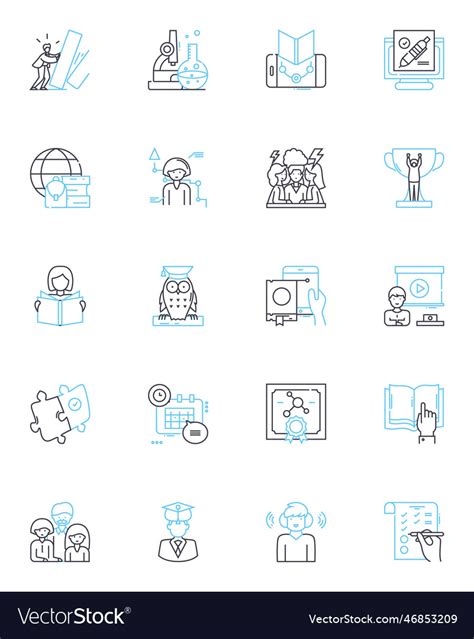 Professional development linear icons set Vector Image