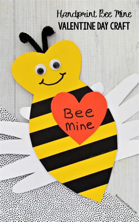 Handprint Bee Mine Valentine Day Craft - The Resourceful Mama