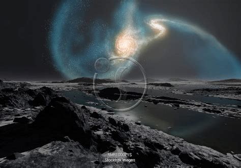 The collision of the Milky Way and Andromeda galaxies seen from the ...