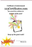 Writing certificate templates and awards to print