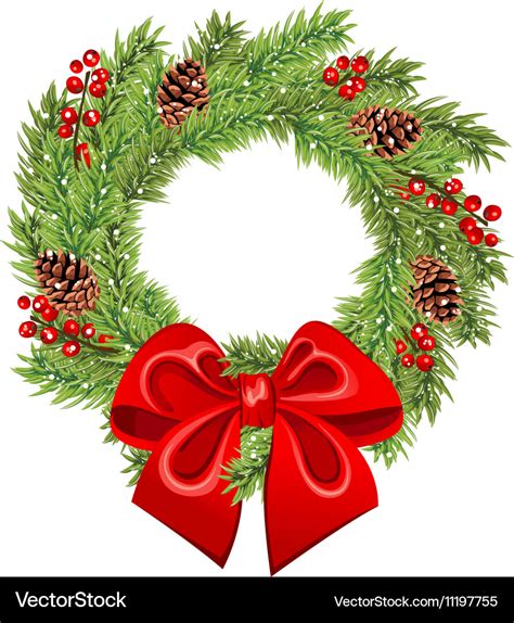 Christmas wreath Royalty Free Vector Image - VectorStock