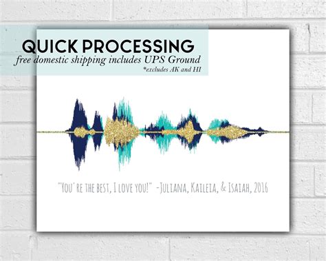 Custom Sound Wave Art Print Voice Wave Choose Your Colors up to 5 ...