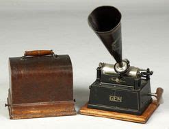 Phonograph; Edison, Gem Model A, Tin Horn, Oak Case.