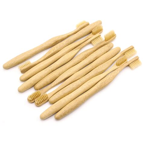 DR.PERFECT 50 PCS/lot Beige Pillar Bamboo Toothbrush Wholesale Environment Wooden Bamboo ...