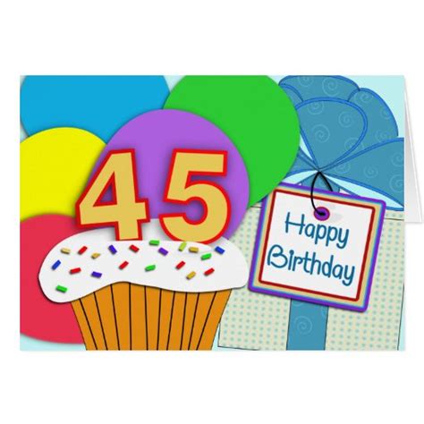 Happy 45th Birthday Card | Zazzle