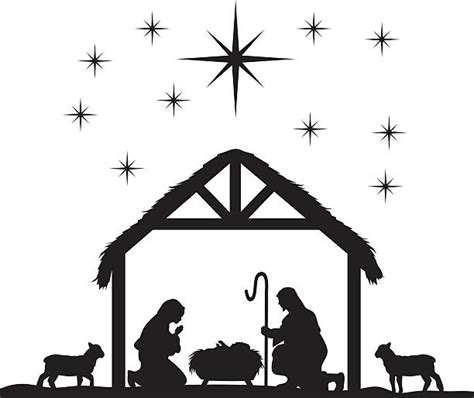 Christmas Nativity Scene Silhouette