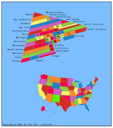 Topological Map of the USA : r/MapPorn