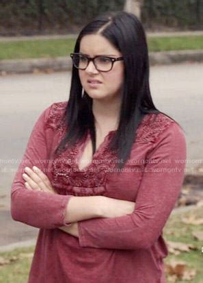 WornOnTV: Alex’s red lace panel top on Modern Family | Ariel Winter | Clothes and Wardrobe from TV