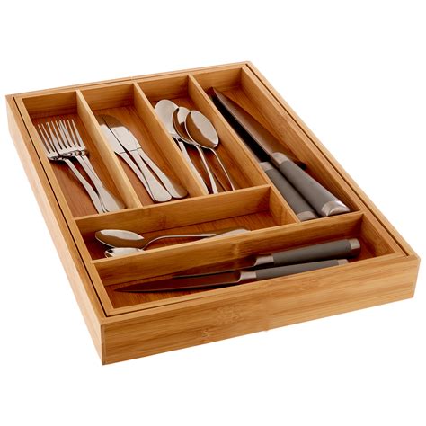 Large Extending Wooden Cutlery Tray