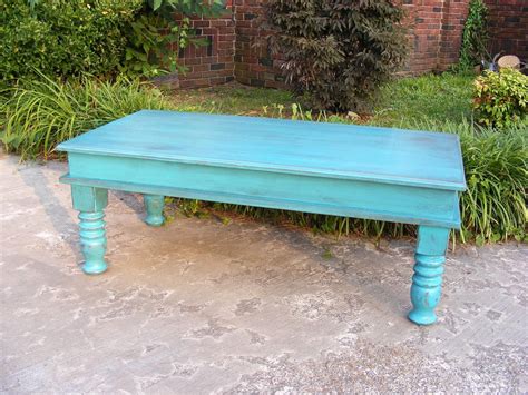 Blue Painted Coffee Table Coffee Table Furniture, Coffee Table Design ...