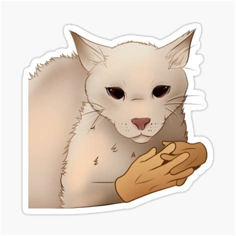 "Cat With Hands Meme" Sticker for Sale by LotsOfPixels | Redbubble