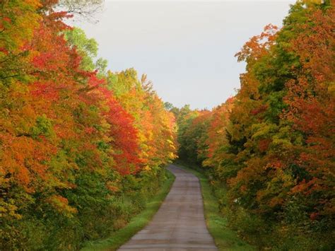 Michigan's Upper Peninsula showing brilliant colors of fall