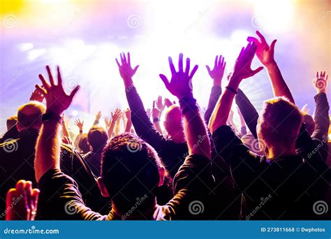 Concert Crowd at Rock Concert Stock Photo - Image of celebration ...