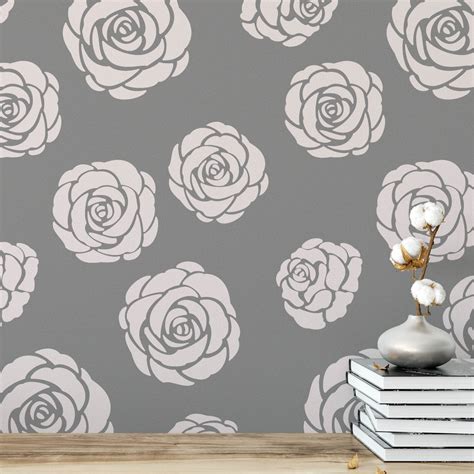 Roses Pattern Wall Stencils - Stencil Revolution