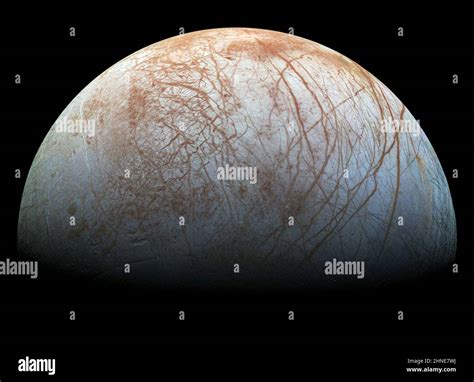 Surface of icy Jupiter's moon, Europa Stock Photo - Alamy