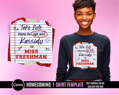 Vote Homecoming Queen Design File, Football T Shirt Design, Editable in Canva, T Shirt Design ...