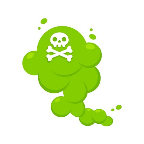 Smelling green cartoon fart cloud flat style design 3192686 Vector Art ...