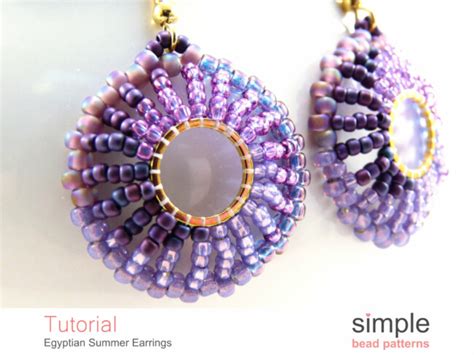 "Egyptian Summer" Beaded Hoop Earrings Tutorial - Simple Bead Patterns