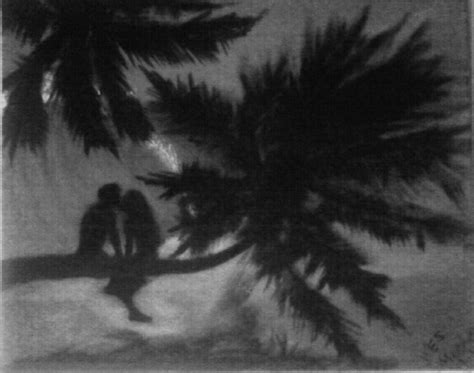Beach scene silhouette bw by punkwesley03 on DeviantArt