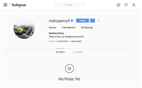 Matthew Perry Has Just Joined Instagram - 100.7 & 105.5 BOB FM