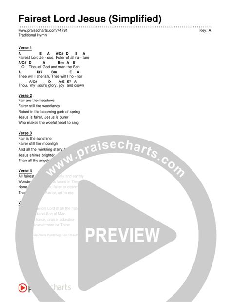 Fairest Lord Jesus (Simplified) Chords PDF (Traditional Hymn ...