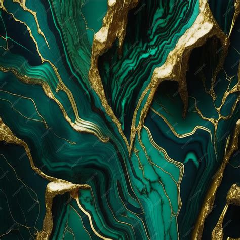 Premium Photo | A green marble wallpaper that says gold on it.