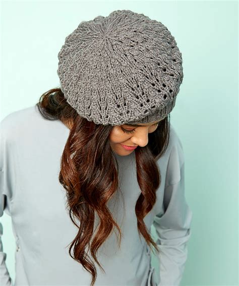 Lace Beret Free Hat Knitting Pattern - Knitting Bee