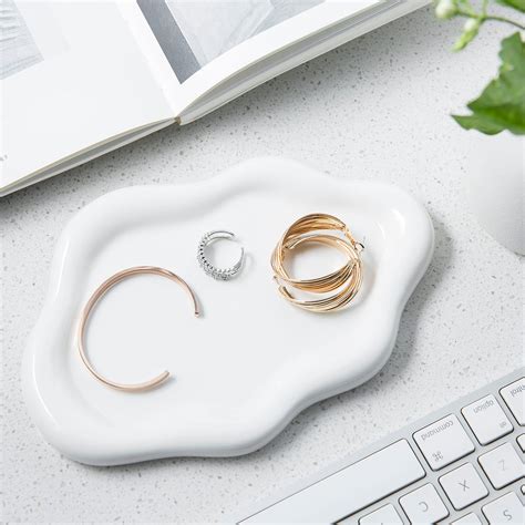 Ceramic Cloud Shaped Photo Prop & Jewelry Display Tray Unique Shape For ...