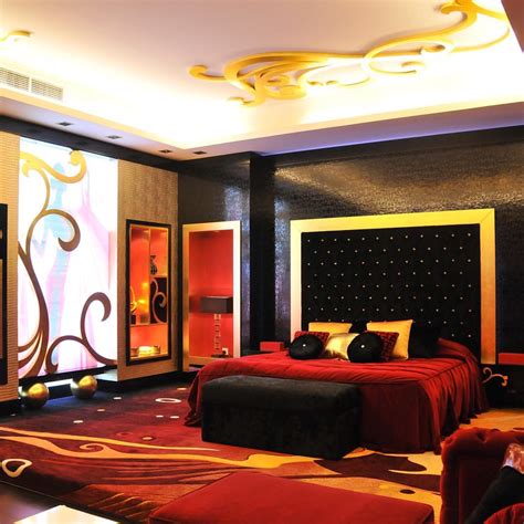 Red, Black, Gold Bedroom, Dubai luxury – Emiratesinternationalgroup.com