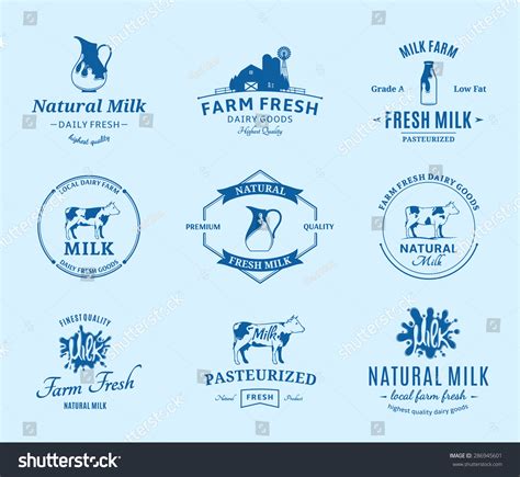 Set Vector Milk Logo Stock Vector (Royalty Free) 286945601 | Shutterstock