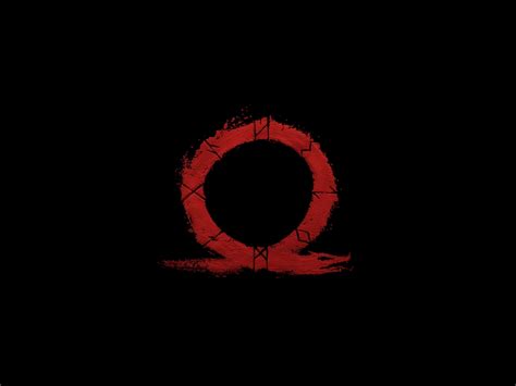 Wallpaper god of war, omega, logo, video game, minimal desktop ...