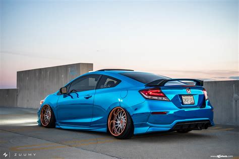 Chrome Blue Stanced Honda Civic Si Coupe by Avant Garde — CARiD.com Gallery