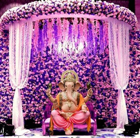 Indian Wedding Decor Inspiration | Ganpati decoration at home ...