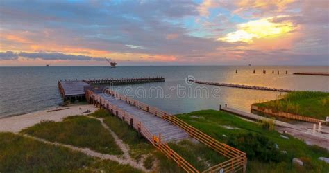 Fort Morgan Pier stock photo. Image of aerial, water - 157781066