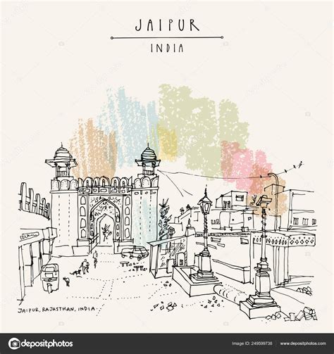 Jaipur Rajasthan India Galta Gate Heritage Site Jaipur Part Golden Stock Vector Image by ...